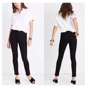 Madewell 9" High Rise Skinny Jeans 25 ISKO Stay Black‎ Wash Model Off Duty